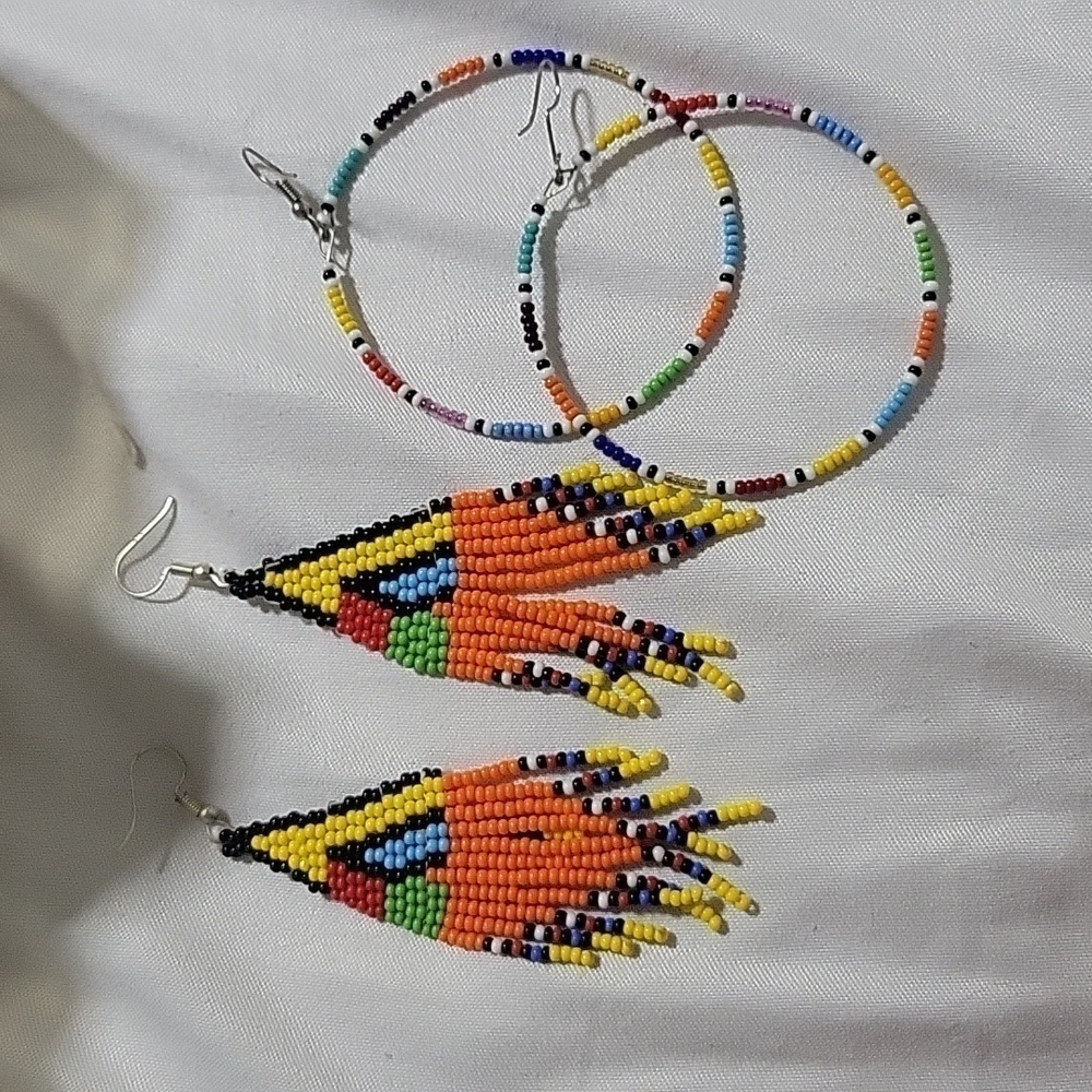 Women's earrings bundle multi-colored beaded earrings